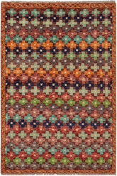 handmade Modern Balouchi Maroon Orange Hand Knotted RECTANGLE 100% WOOL area rug 3x5