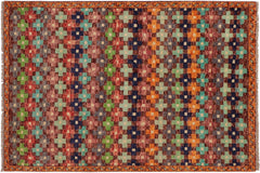 handmade Modern Balouchi Maroon Orange Hand Knotted RECTANGLE 100% WOOL area rug 3x5