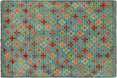 handmade Modern Balouchi Blue Rust Hand Knotted RECTANGLE 100% WOOL area rug 3x5