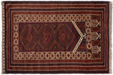 handmade Geometric Balouchi Maroon Red Hand Knotted RECTANGLE 100% WOOL area rug 3x5