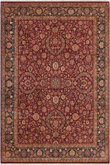 Traditional Dabir Patrica Maroon Blue Hand Knotted Area rugs 9 x 12