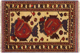 handmade Geometric Balouchi Tan Red Hand Knotted RECTANGLE 100% WOOL area rug 3x4