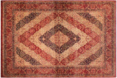 handmade Traditional Compartment Red Red Hand Knotted RECTANGLE 100% WOOL area rug 9 x 12