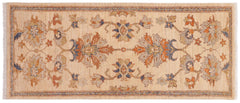handmade Traditional Kafkaz Tan Rust Hand Knotted RUNNER 100% WOOL area rug 3' x 5'