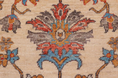 handmade Traditional Kafkaz Beige Red Hand Knotted RUNNER 100% WOOL area rug 3' x 5'