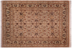 handmade Traditional New Asif Tan Lt. Gold Hand Knotted RECTANGLE 100% WOOL area rug 9x12