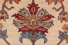 handmade Traditional Kafkaz Beige Rust Hand Knotted RUNNER 100% WOOL area rug 3' x 5'