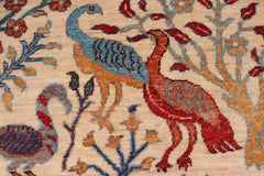 handmade Traditional Kafkaz Beige Blue Hand Knotted RUNNER 100% WOOL area rug 3' x 5'