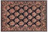handmade Transitional Kashan Black Gold Hand Knotted RECTANGLE 100% WOOL area rug 9x12