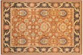 handmade Transitional Hashmi Brown Black Hand Knotted RECTANGLE 100% WOOL area rug 9 x 12