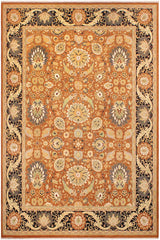Traditional Hashmi Janine Brown Black Hand Knotted Area rugs 9 x 12
