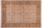 handmade Traditional Beige Tan Hand Knotted RECTANGLE 100% WOOL area rug 9x12