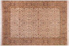 handmade Traditional Beige Tan Hand Knotted RECTANGLE 100% WOOL area rug 9x12