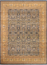 Traditional Tabriz Maribel Blue Gold Hand Knotted Area rugs 9 x 12