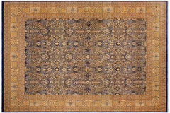 handmade Transitional Tabriz Blue Gold Hand Knotted RECTANGLE 100% WOOL area rug 9x12