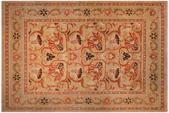 handmade Transitional Gold Tan Hand Knotted RECTANGLE 100% WOOL area rug 9x12
