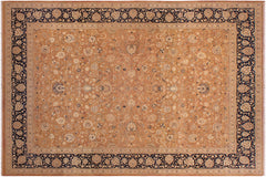handmade Traditional Agra Rust Blue Hand Knotted RECTANGLE 100% WOOL area rug 9x12