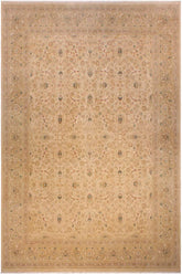 Traditional Taj Susana Beige Taupe Hand Knotted Area rugs 9 x 12