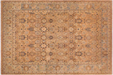 handmade Transitional Tabriz Brown Blue Hand Knotted RECTANGLE 100% WOOL area rug 9x12