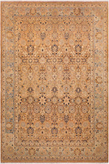 Traditional Tabriz Ping Brown Blue Hand Knotted Area rugs 9 x 12
