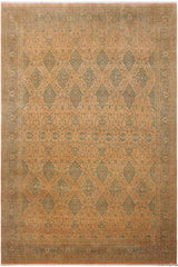 Traditional Veg Dye Elise Brown Green Hand Knotted Area rugs 9 x 12