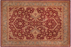 handmade Traditional Agra #2 Red Lt. Blue Hand Knotted RECTANGLE 100% WOOL area rug 9x12