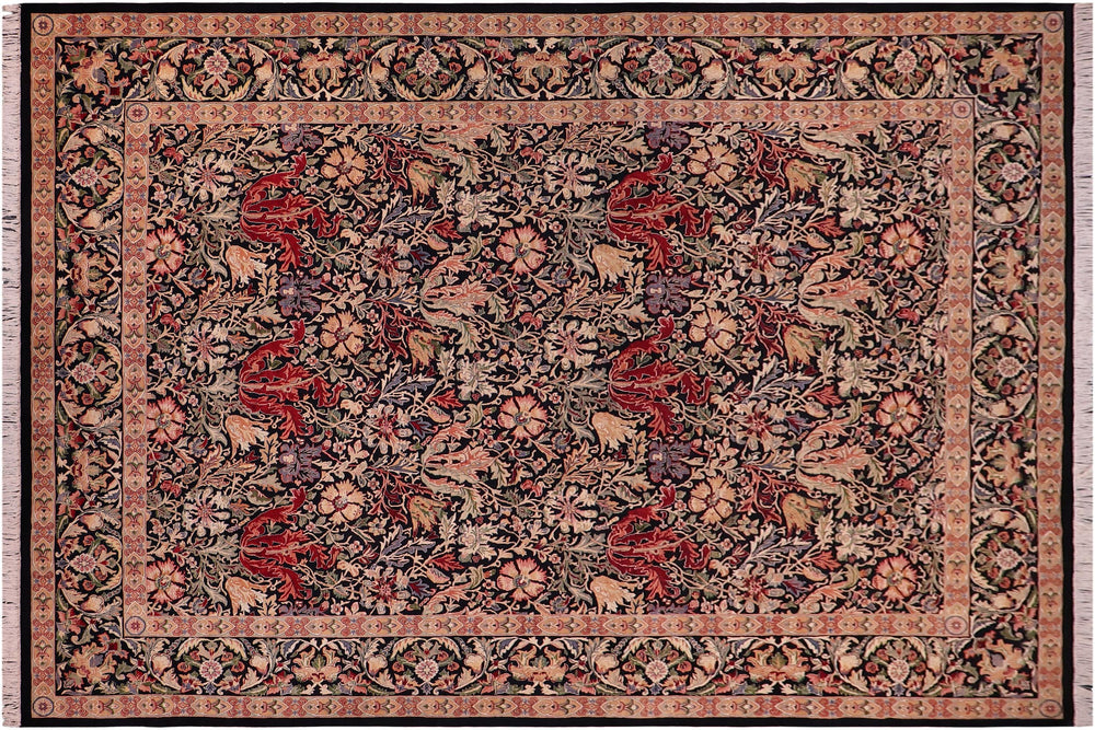 handmade Transitional Gulshanayub Black Black Hand Knotted RECTANGLE 100% WOOL area rug 9x12