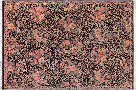 handmade Transitional Akbar Black Black Hand Knotted RECTANGLE 100% WOOL area rug 9x12