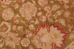 Semi-Antique Kashan Petra Green/Red Wool Rug - 9'2'' x 12'1''