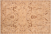 handmade Traditional Kafkaz Tan Brown Hand Knotted RECTANGLE 100% WOOL area rug 8x9