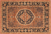 handmade Traditional Kafkaz Rust Blue Hand Knotted RECTANGLE 100% WOOL area rug 8' x 10'