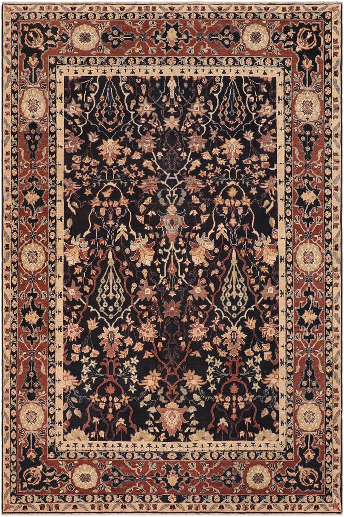 handmade Traditional Kafkaz Blue Brown Hand Knotted RECTANGLE 100% WOOL area rug 8 x 10