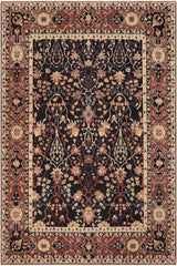 handmade Traditional Kafkaz Blue Brown Hand Knotted RECTANGLE 100% WOOL area rug 8 x 10