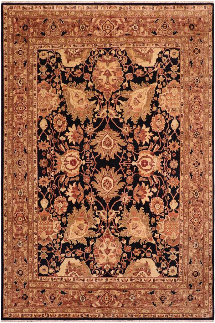 handmade Traditional Kafkaz Blue Brown Hand Knotted RECTANGLE 100% WOOL area rug 8 x 10