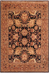 handmade Traditional Kafkaz Blue Brown Hand Knotted RECTANGLE 100% WOOL area rug 8 x 10