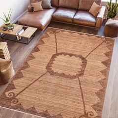 handmade Modern Gabbeh Beige Brown Hand Knotted RECTANGLE 100% WOOL area rug 8  x 11