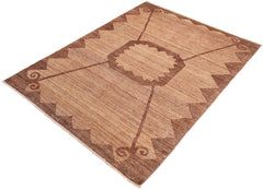 handmade Modern Gabbeh Beige Brown Hand Knotted RECTANGLE 100% WOOL area rug 8  x 11
