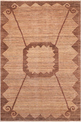 handmade Modern Gabbeh Beige Brown Hand Knotted RECTANGLE 100% WOOL area rug 8  x 11