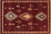 handmade Modern Gabbeh Red Blue Hand Knotted RECTANGLE 100% WOOL area rug 8' x 10'