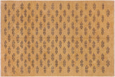 handmade Modern Gabbeh Tan Blue Hand Knotted RECTANGLE 100% WOOL area rug 8' x 9'