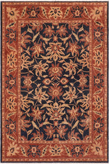 handmade Traditional Kafkaz Blue Rust Hand Knotted RECTANGLE 100% WOOL area rug 8 x 10