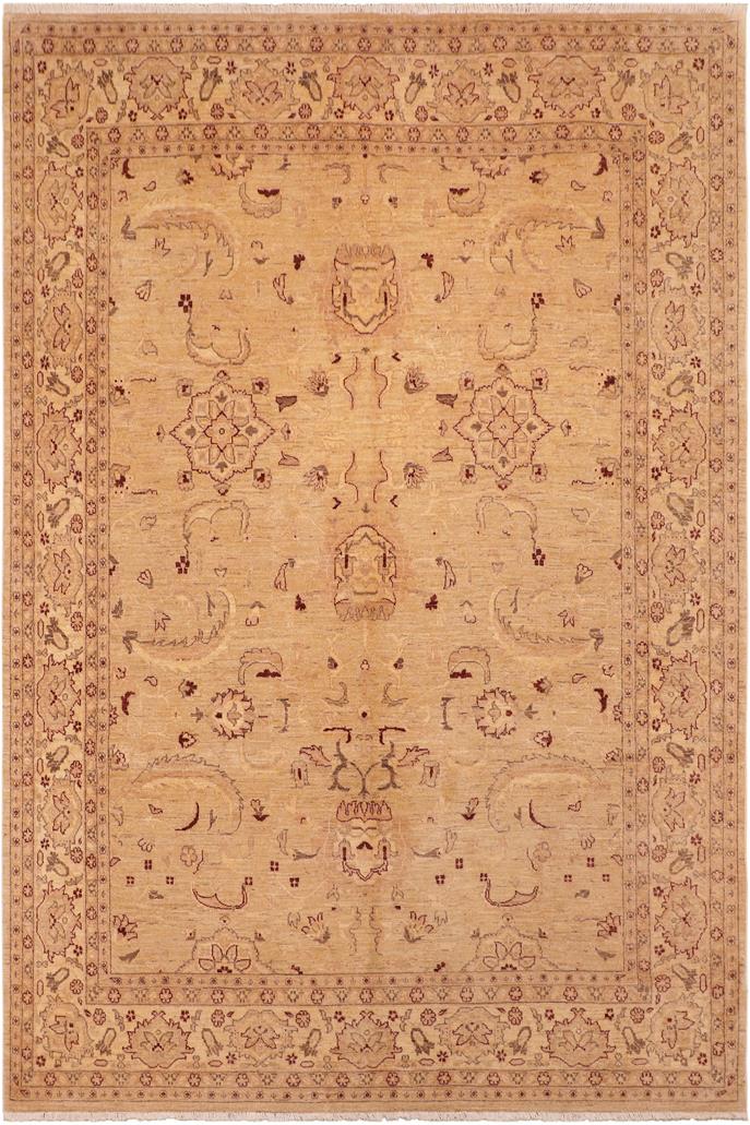 handmade Traditional Kafkaz Tan Beige Hand Knotted RECTANGLE 100% WOOL area rug 8 x 10