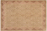 handmade Transitional Kafkaz Lt. Green Lt. Brown Hand Knotted RECTANGLE 100% WOOL area rug 8' x 10'