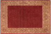 handmade Modern Kafkaz Red Brown Hand Knotted RECTANGLE 100% WOOL area rug 8' x 9'