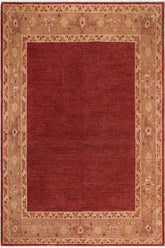 handmade Modern Kafkaz Red Brown Hand Knotted RECTANGLE 100% WOOL area rug 8 x 9