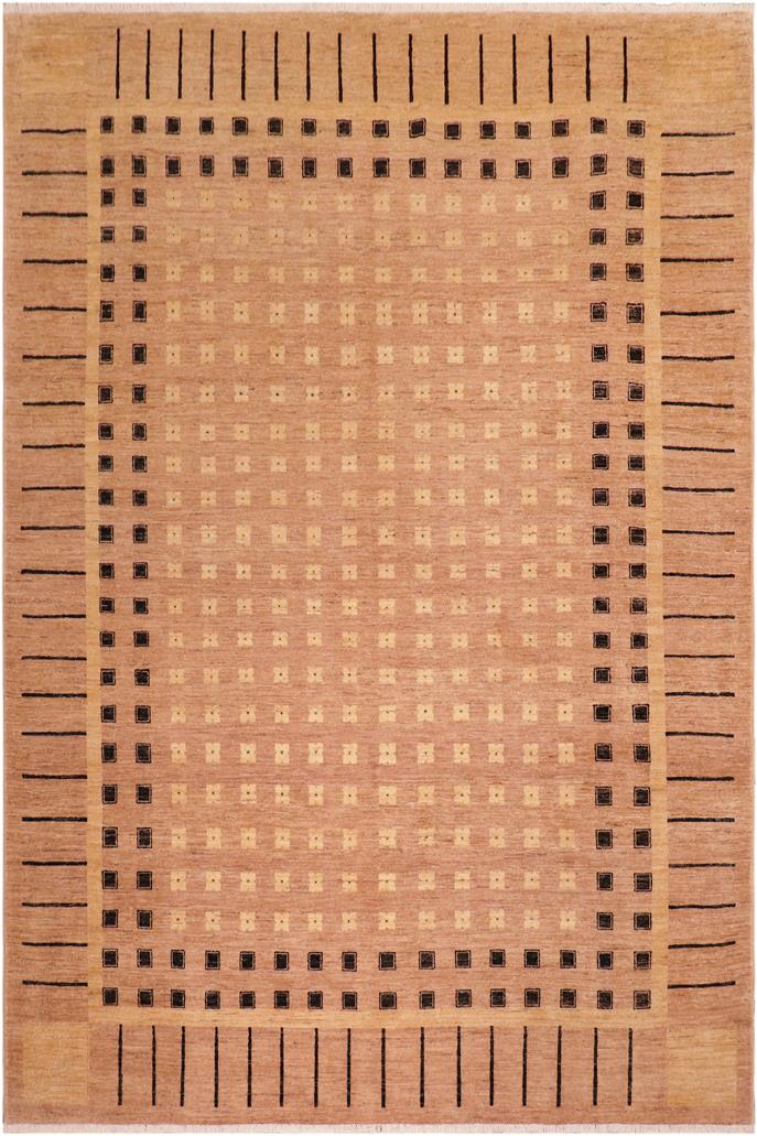 handmade Transitional Kafkaz Nude Black Hand Knotted RECTANGLE 100% WOOL area rug 8 x 9