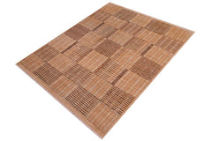 handmade Modern Gabbeh Tan Brown Hand Knotted RECTANGLE 100% WOOL area rug 8  x 10