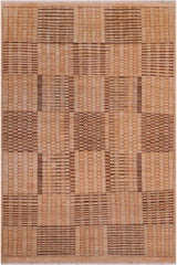 handmade Modern Gabbeh Tan Brown Hand Knotted RECTANGLE 100% WOOL area rug 8  x 10