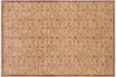 handmade Modern Kafkaz Tan Lt. Gold Hand Knotted RECTANGLE 100% WOOL area rug 8' x 10'