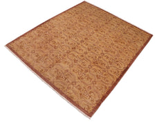 handmade Transitional Kafkaz Tan Lt. Gold Hand Knotted RECTANGLE 100% WOOL area rug 8 x 10